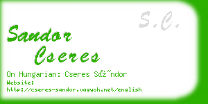 sandor cseres business card